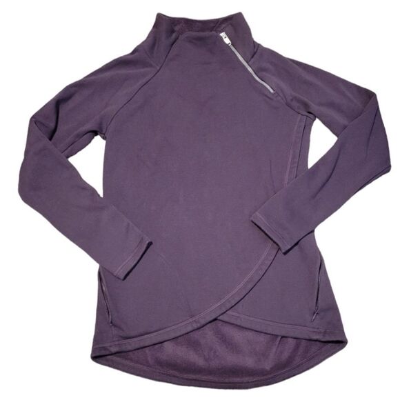 Athleta Regal Plum Cozy Karma Asym Pullover Purple MT Tall - Picture 4 of 6